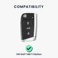 kwmobile Car Key Cover Compatible with VW Golf 7 MK7 3-Button Car Key - Key Fob Cover Don't touch my Key