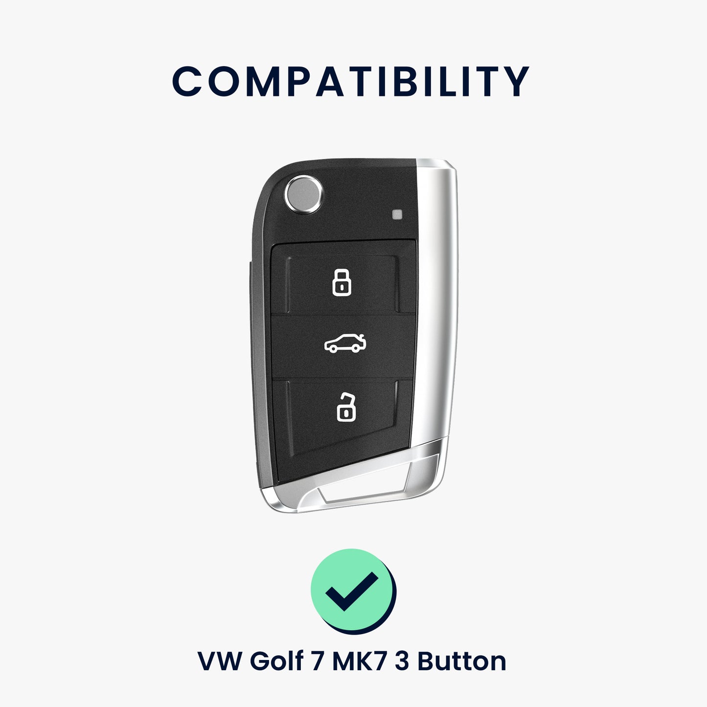 kwmobile Car Key Cover Compatible with VW Golf 7 MK7 3-Button Car Key - Key Fob Cover Don't touch my Key