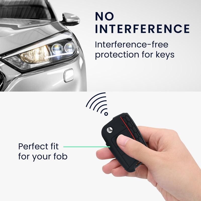 kwmobile Car Key Cover Compatible with VW Golf 7 MK7 3-Button Car Key - Key Fob Cover Don't touch my Key