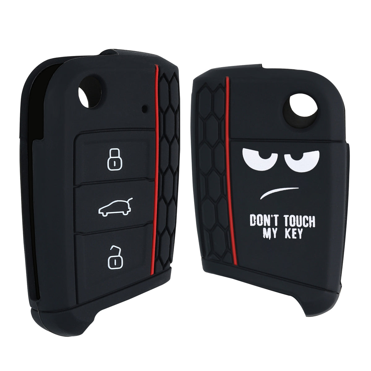 kwmobile Car Key Cover Compatible with VW Golf 7 MK7 3-Button Car Key - Key Fob Cover Don't touch my Key