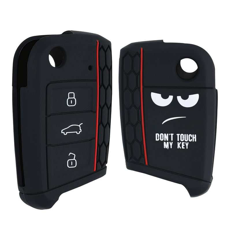 kwmobile Car Key Cover Compatible with VW Golf 7 MK7 3-Button Car Key - Key Fob Cover Don't touch my Key