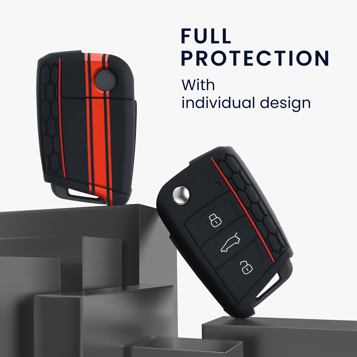 kwmobile Car Key Cover Compatible with VW Golf 7 MK7 3-Button Car Key - Key Fob Cover Don't touch my Key