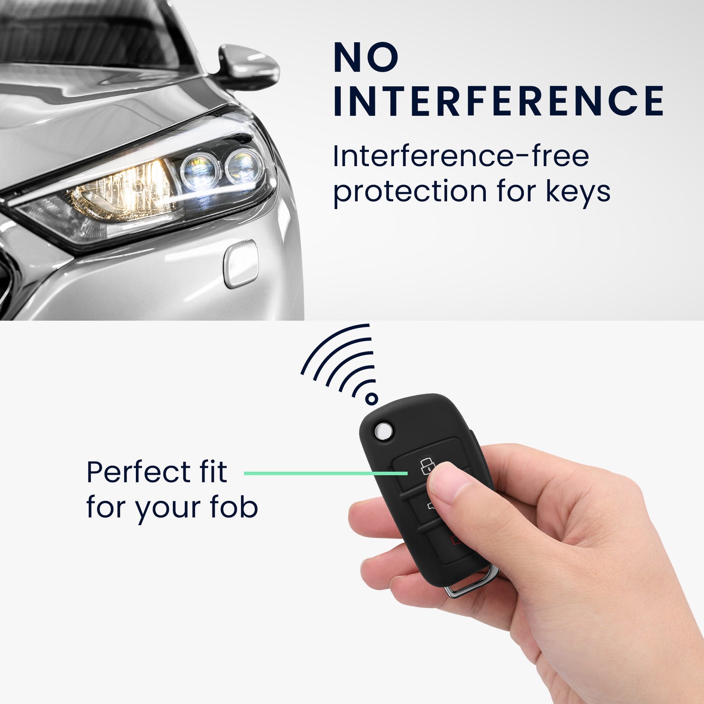 kwmobile Car Key Cover compatible with Audi 3-button Folding Key - Key Case Don't touch my Car