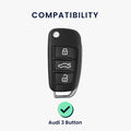 kwmobile Car Key Cover compatible with Audi 3-button Folding Key - Key Case Don't touch my Car
