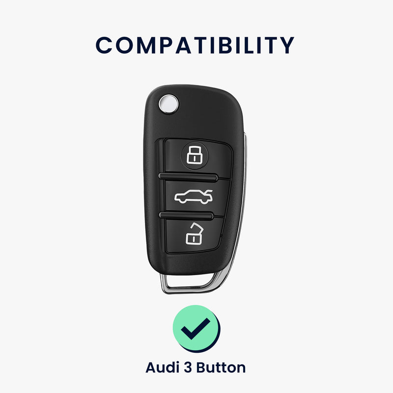 kwmobile Car Key Cover compatible with Audi 3-button Folding Key - Key Case Don't touch my Car