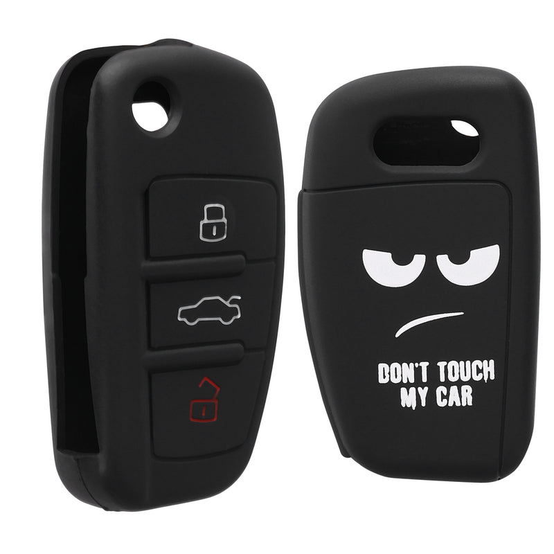 kwmobile Car Key Cover compatible with Audi 3-button Folding Key - Key Case Don't touch my Car