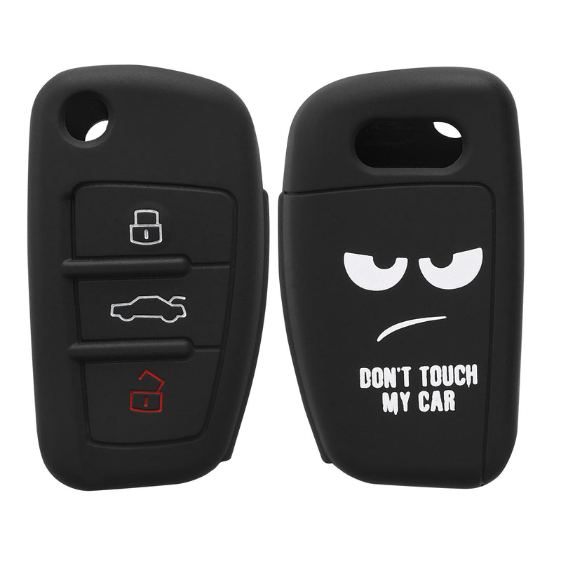 kwmobile Car Key Cover compatible with Audi 3-button Folding Key - Key Case Don't touch my Car