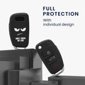 kwmobile Car Key Cover compatible with Audi 3-button Folding Key - Key Case Don't touch my Car