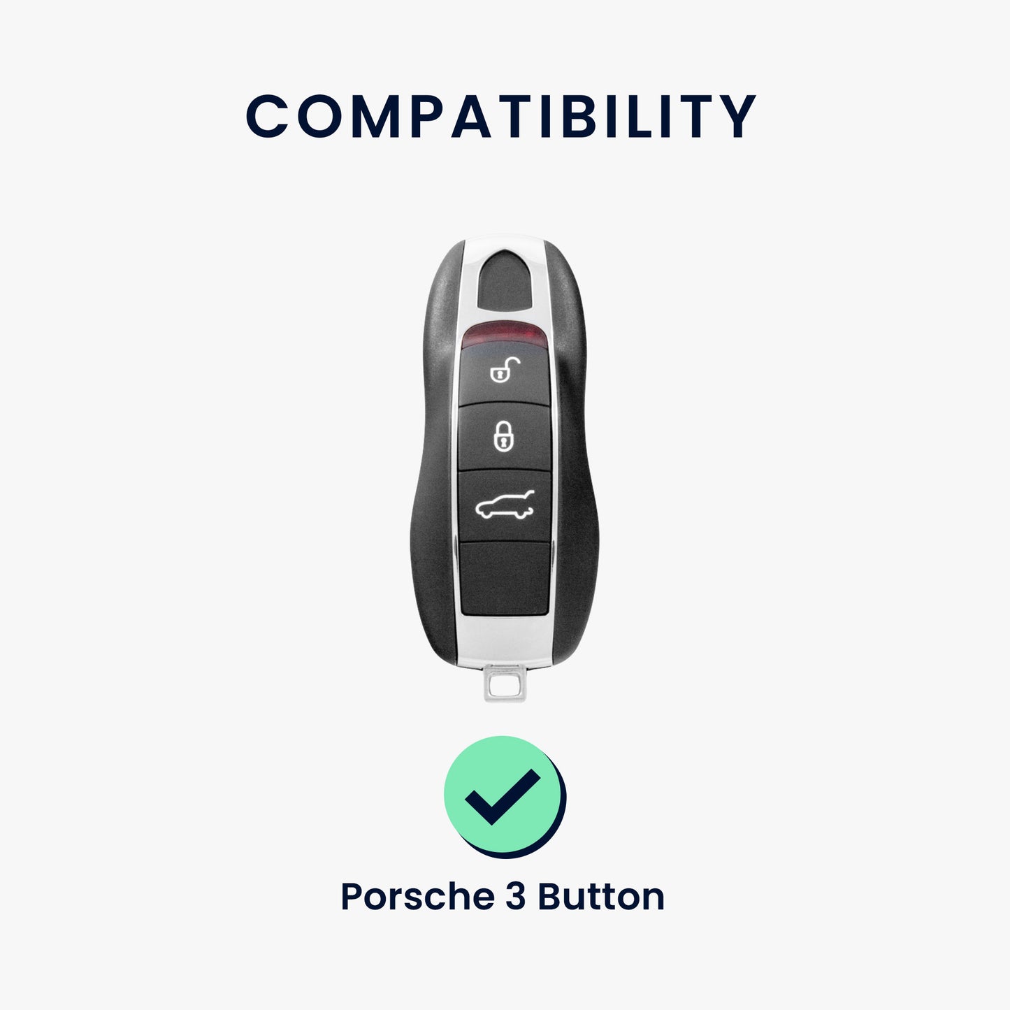 kwmobile Car Key Cover compatible with Porsche 3-Button Car Key (Keyless Entry Only)