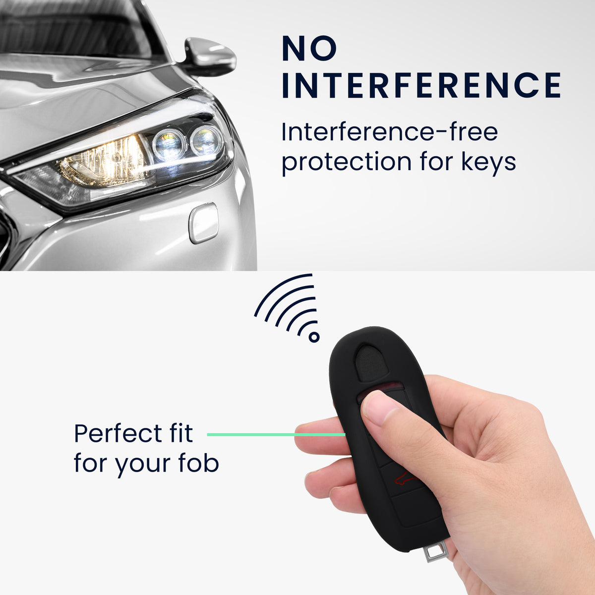 kwmobile Car Key Cover compatible with Porsche 3-Button Car Key (Keyless Entry Only)