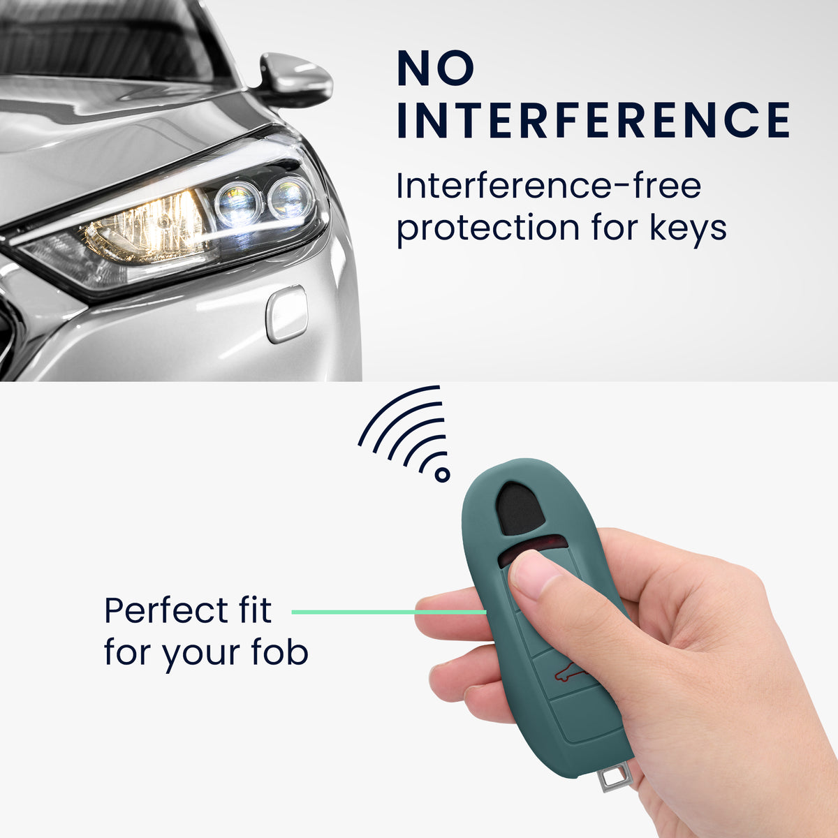 kwmobile Car Key Cover compatible with Porsche 3-Button Car Key (Keyless Entry Only)