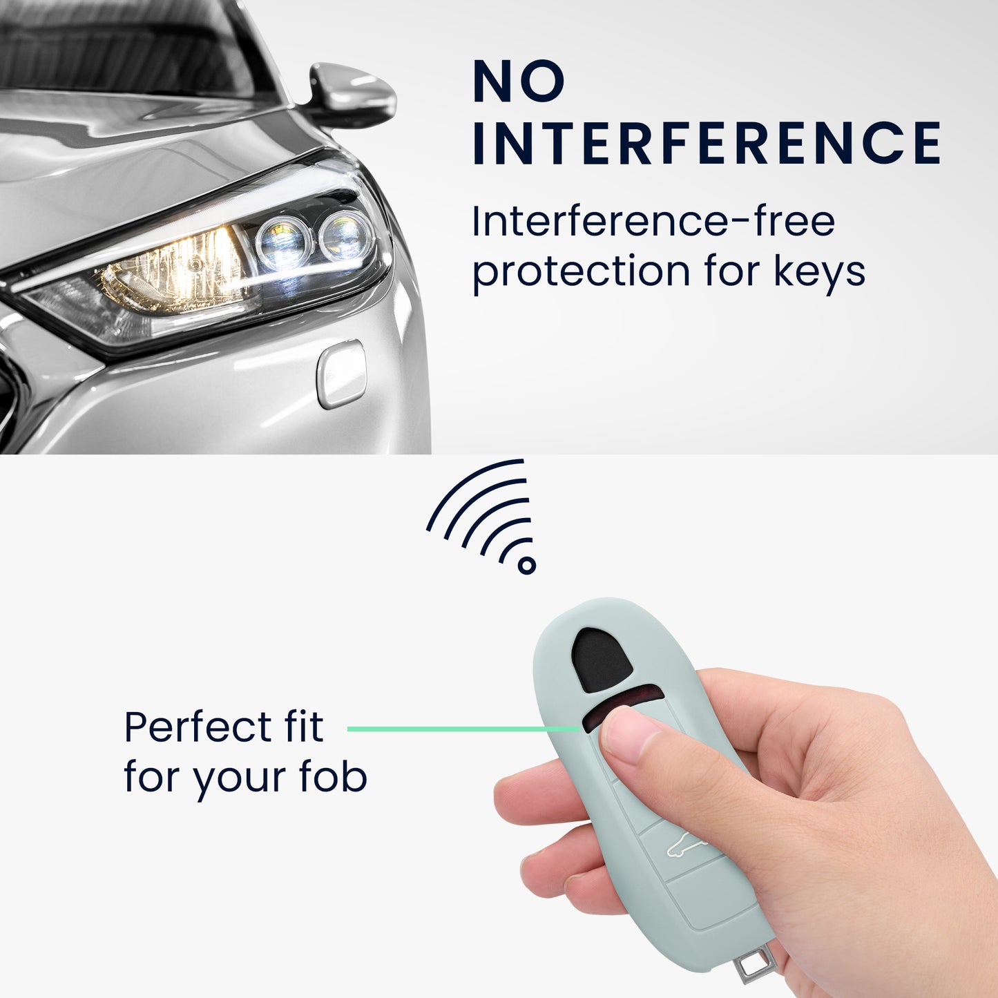 kwmobile Car Key Cover compatible with Porsche 3-Button Car Key (Keyless Entry Only)