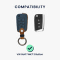 Faux Leather Cover compatible with VW Golf 7 MK7 Car Key