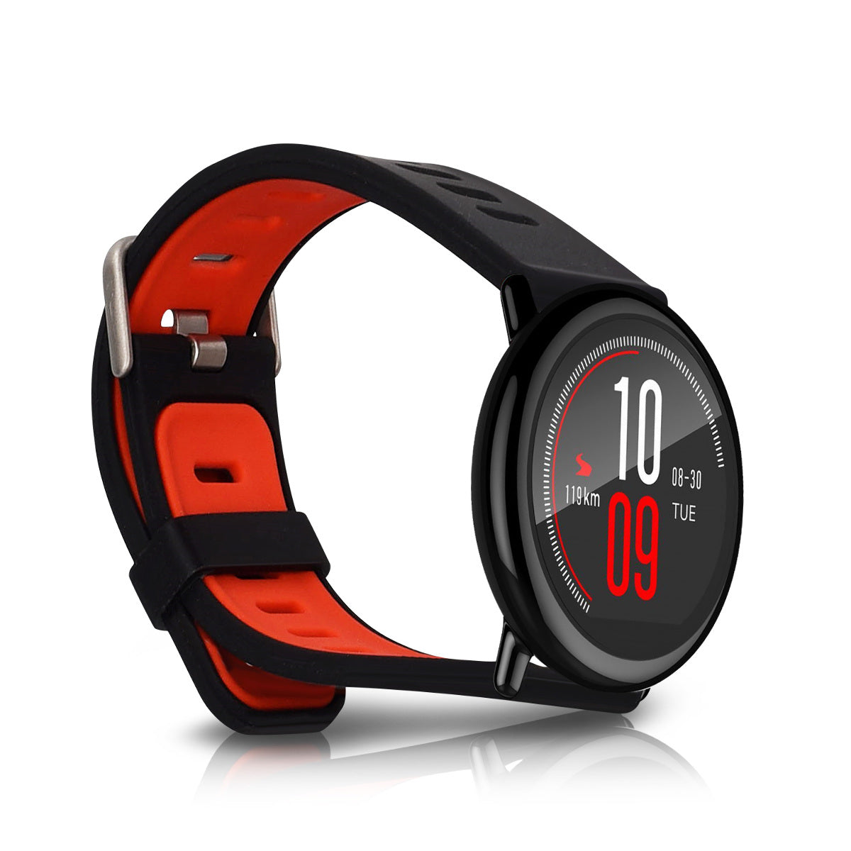 kwmobile Silikon Uhrenarmband für Huami Amazfit Armband - Ersatzarmband für Fitnesstracker - Wechselarmband Smartwatch - Schwarz Schwarz  