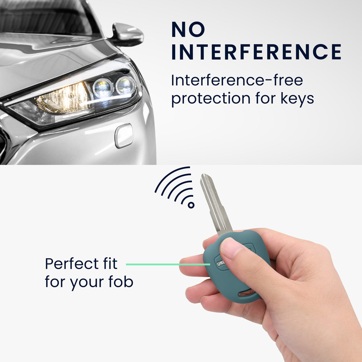 kwmobile Car Key Cover Compatible with Mitsubishi 2-Button Car Key