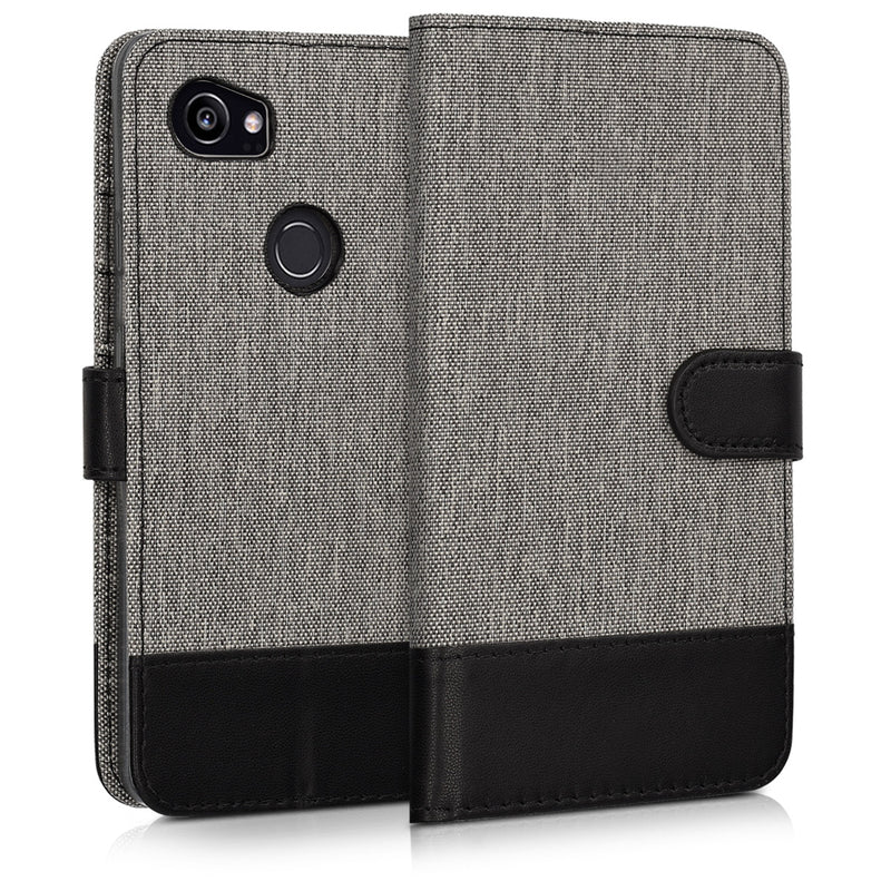 kwmobile Wallet Case Compatible with Google Pixel 2 XL - Phone Cover with Stand - Card Slots