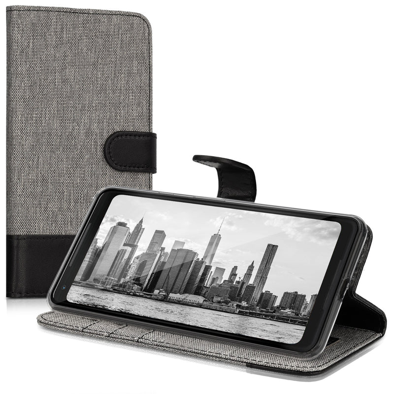 kwmobile Wallet Case Compatible with Google Pixel 2 XL - Phone Cover with Stand - Card Slots