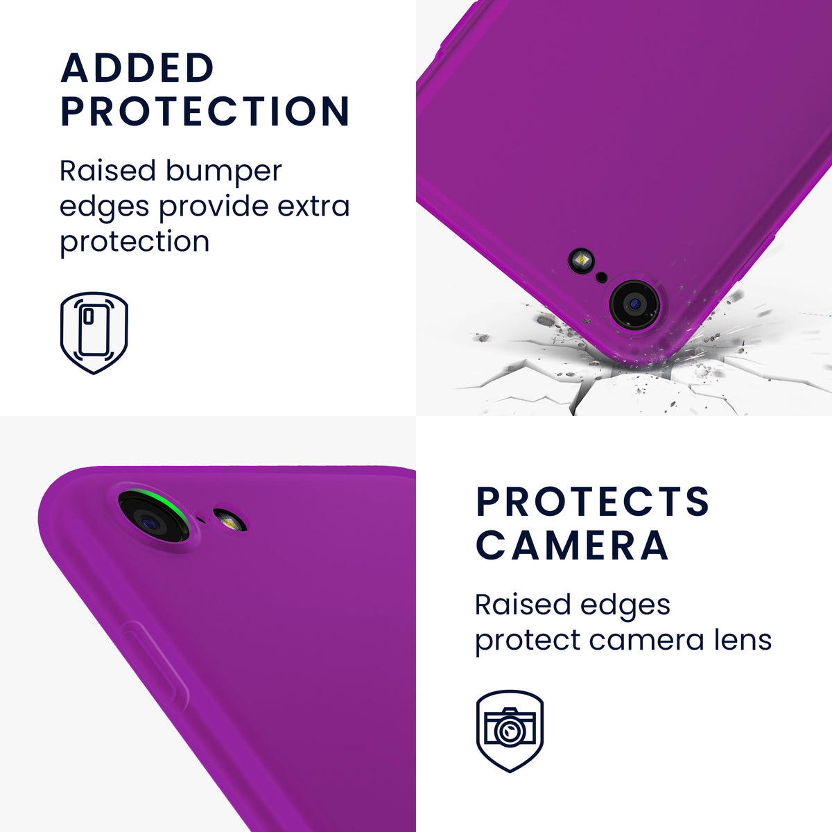 kwmobile Phone Case for Apple iPhone SE (2022) / SE (2020) / 8 / 7 Case - Wireless Charging - Protective Cover