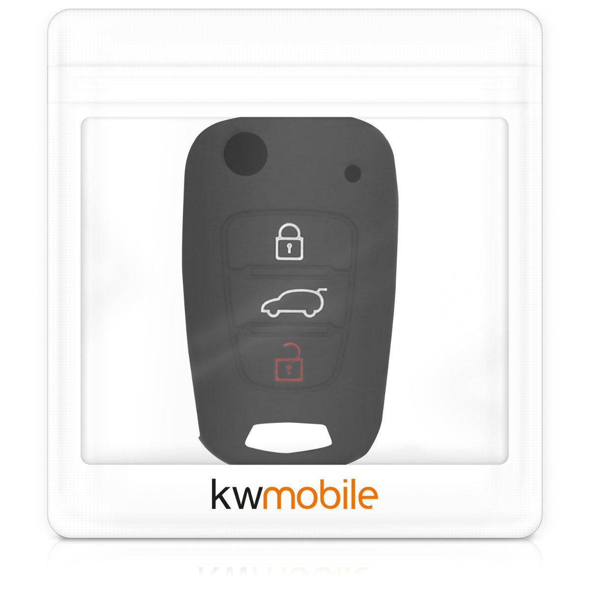 kwmobile Car Key Cover compatible with Hyundai 3-Button Folding Car Key