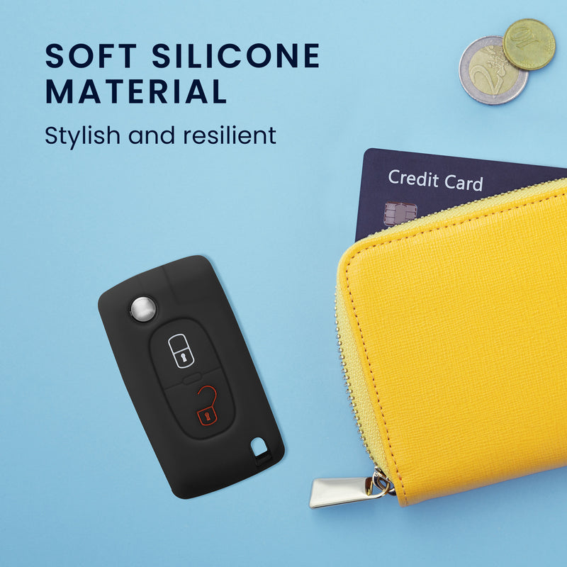 Peugeot Citroen 2-Button Flip Silicone Car Key Cover