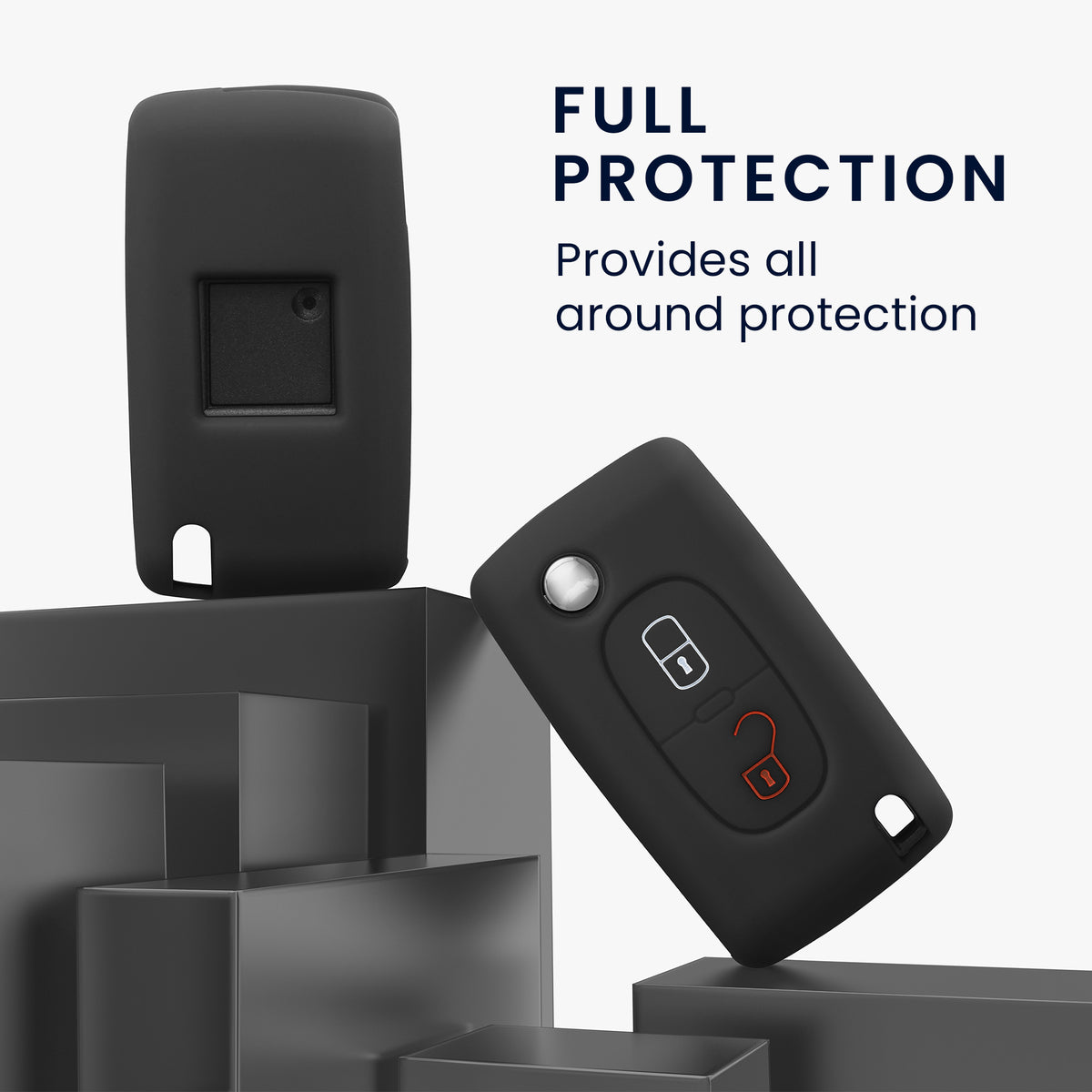 Peugeot Citroen 2-Button Flip Silicone Car Key Cover