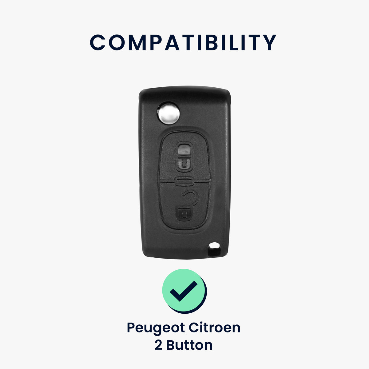 Peugeot Citroen 2-Button Flip Silicone Car Key Cover