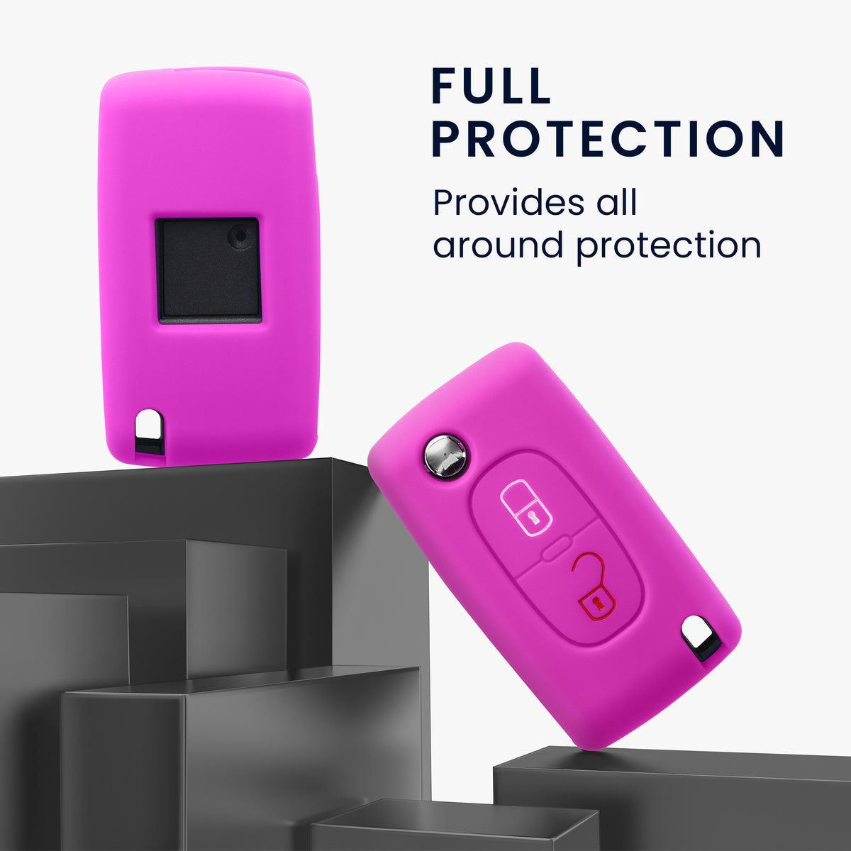 Peugeot Citroen 2-Button Flip Silicone Car Key Cover