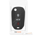 Silicone Car Key Cover for Peugeot Citroen 3-Button Flip Key