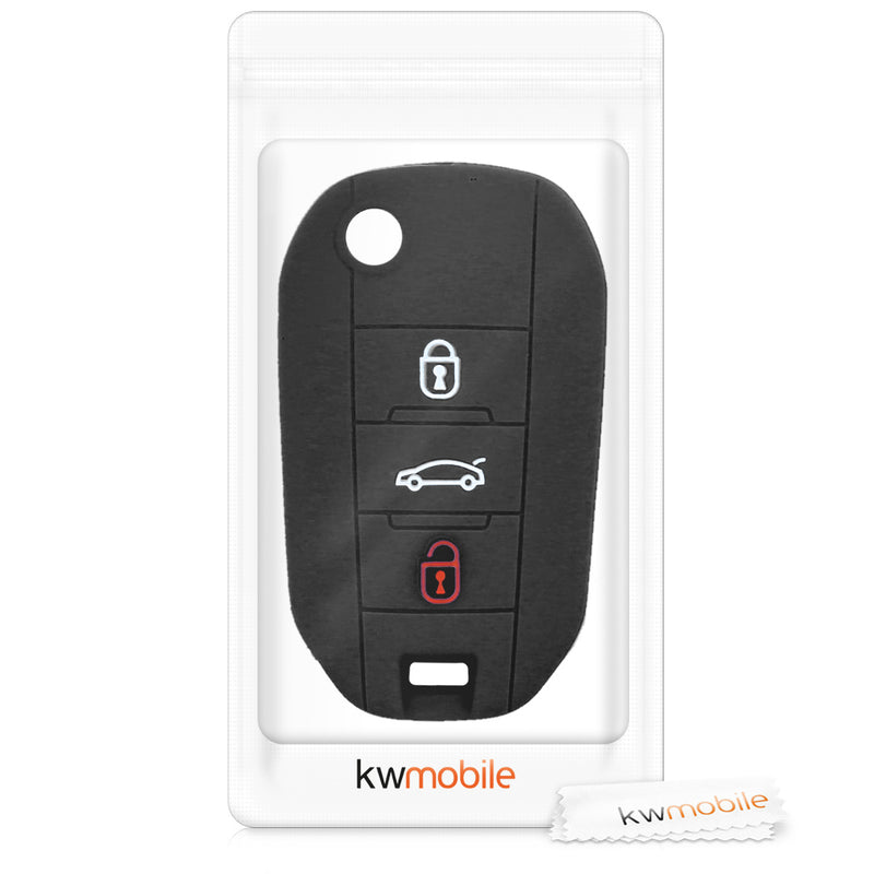 Silicone Car Key Cover for Peugeot Citroen 3-Button Flip Key