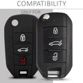 Silicone Car Key Cover for Peugeot Citroen 3-Button Flip Key