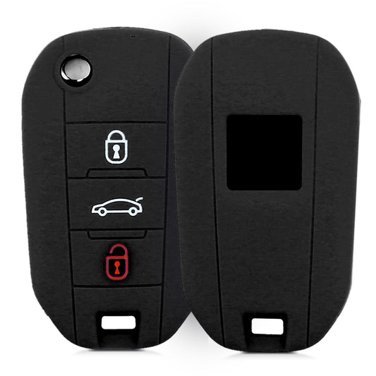 kwmobile Car Key Cover Compatible with Peugeot Citroen 3 Button Folding Car Key - Key Fob Cover