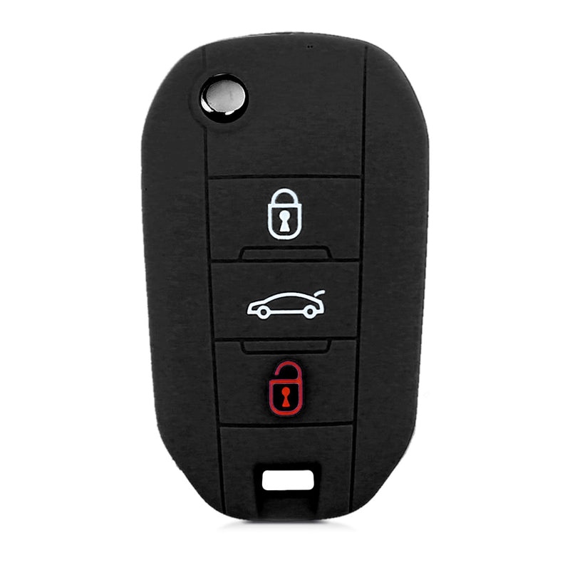 Silicone Car Key Cover for Peugeot Citroen 3-Button Flip Key