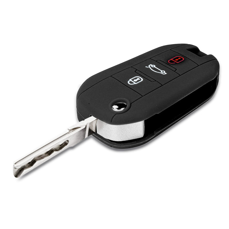 Silicone Car Key Cover for Peugeot Citroen 3-Button Flip Key