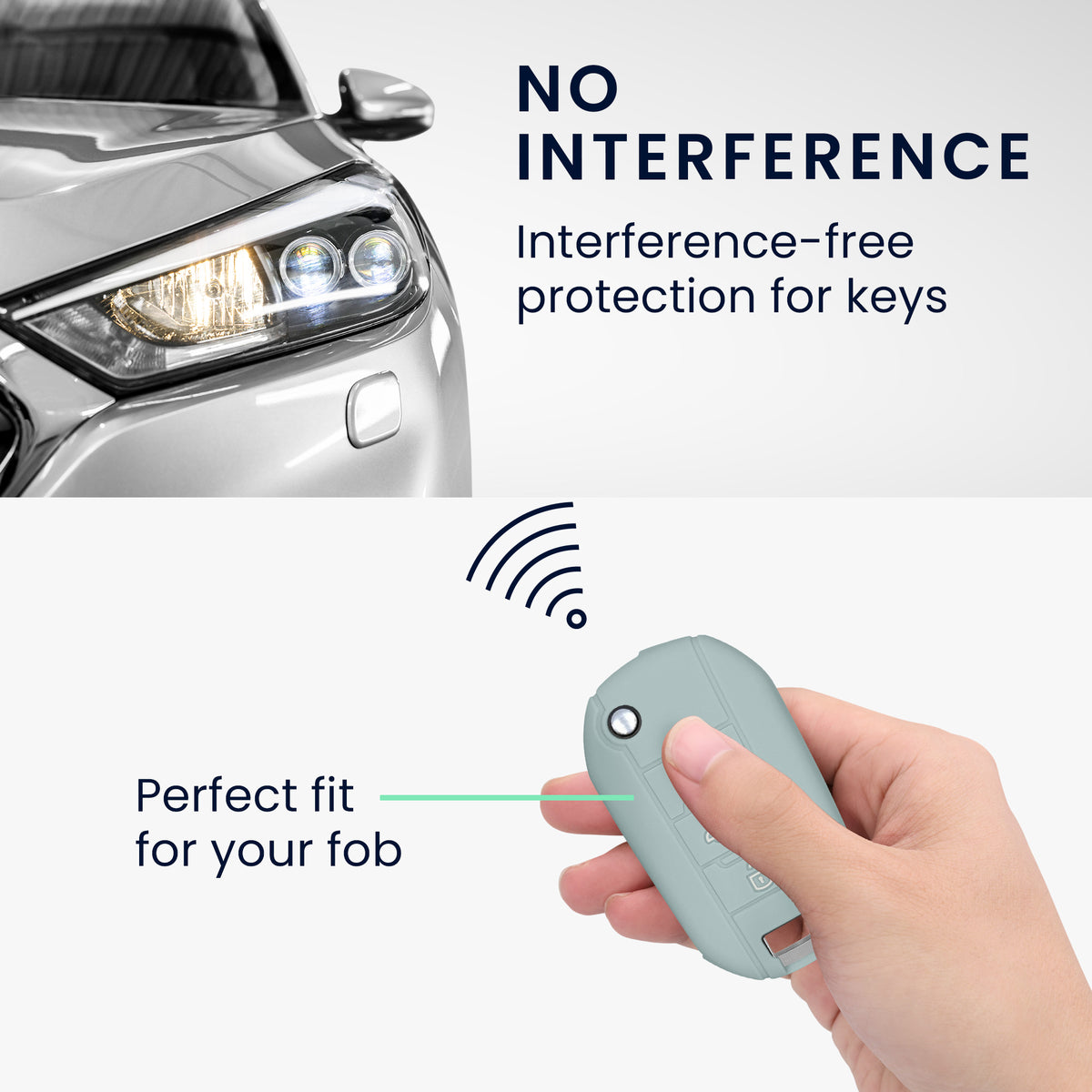 Silicone Car Key Cover for Peugeot Citroen 3-Button Flip Key