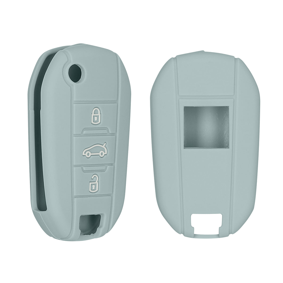Silicone Car Key Cover for Peugeot Citroen 3-Button Flip Key