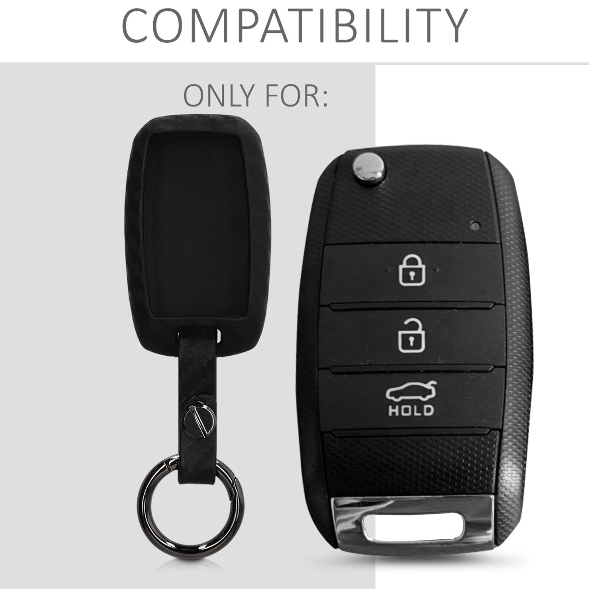 kwmobile Car Key Cover Compatible with Kia 3-4-Button Car Key - Key Fob Cover Don't touch my Key