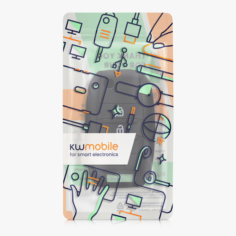 kwmobile Car Key Cover Compatible with Kia 3-4-Button Car Key - Key Fob Cover Don't touch my Key