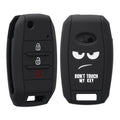 kwmobile Car Key Cover Compatible with Kia 3-4-Button Car Key - Key Fob Cover Don't touch my Key