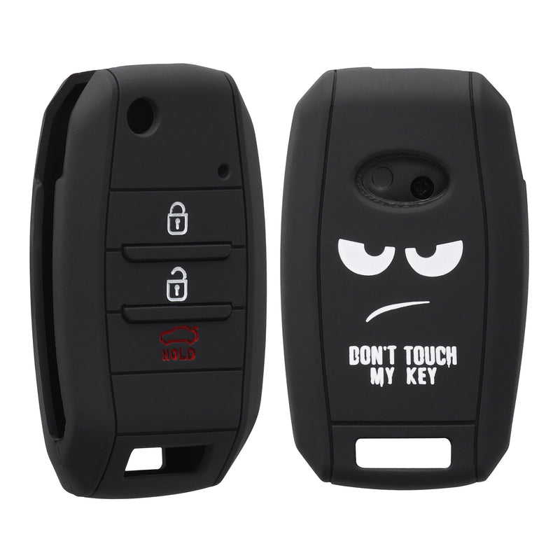kwmobile Car Key Cover Compatible with Kia 3-4-Button Car Key - Key Fob Cover Don't touch my Key