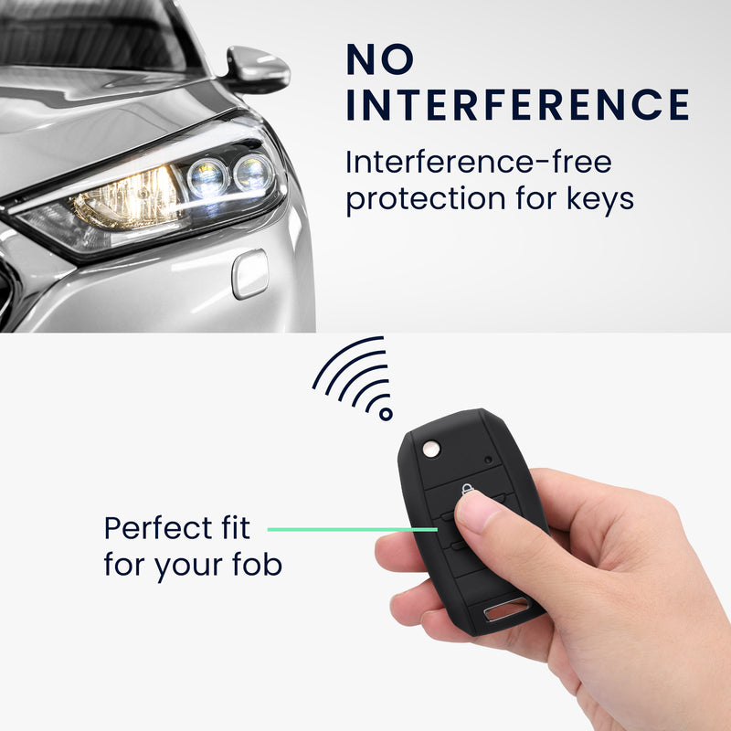 kwmobile Car Key Cover Compatible with Kia 3-4-Button Car Key - Key Fob Cover Don't touch my Key