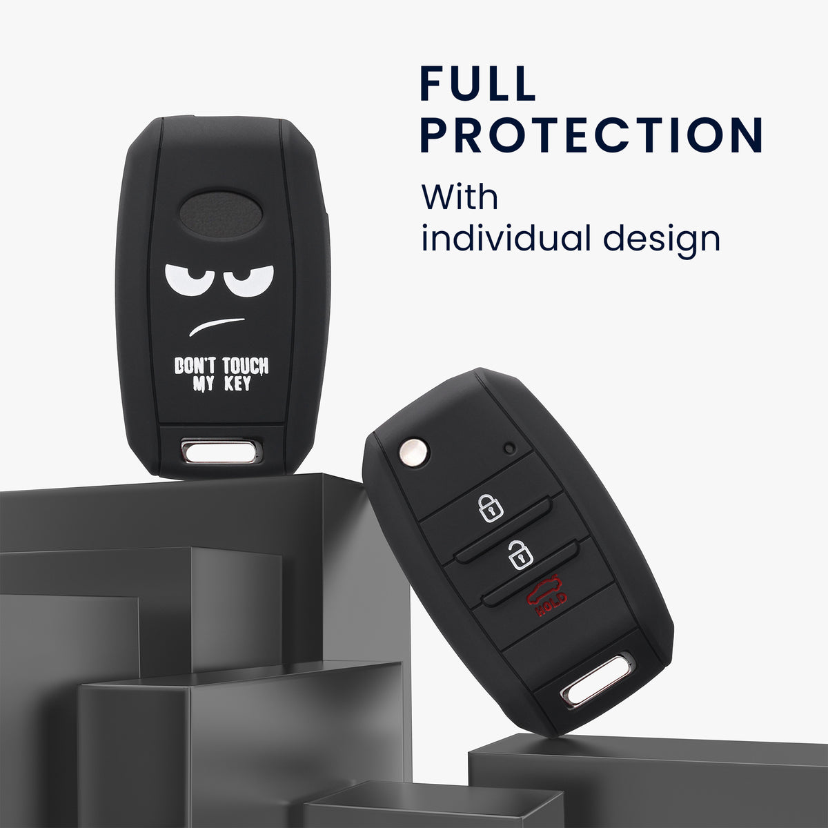 kwmobile Car Key Cover Compatible with Kia 3-4-Button Car Key - Key Fob Cover Don't touch my Key