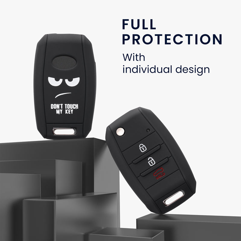 kwmobile Car Key Cover Compatible with Kia 3-4-Button Car Key - Key Fob Cover Don't touch my Key