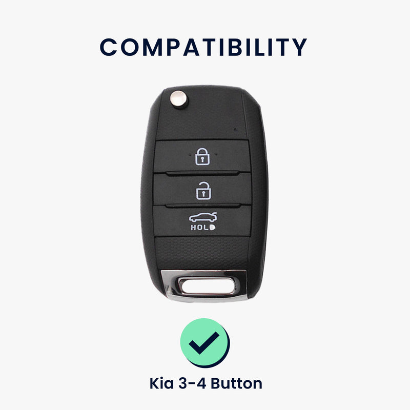 kwmobile Car Key Cover Compatible with Kia 3-4-Button Car Key - Key Fob Cover Don't touch my Key