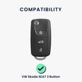 VW Skoda Seat 3-Button Silicone Car Key Cover Honeycomb
