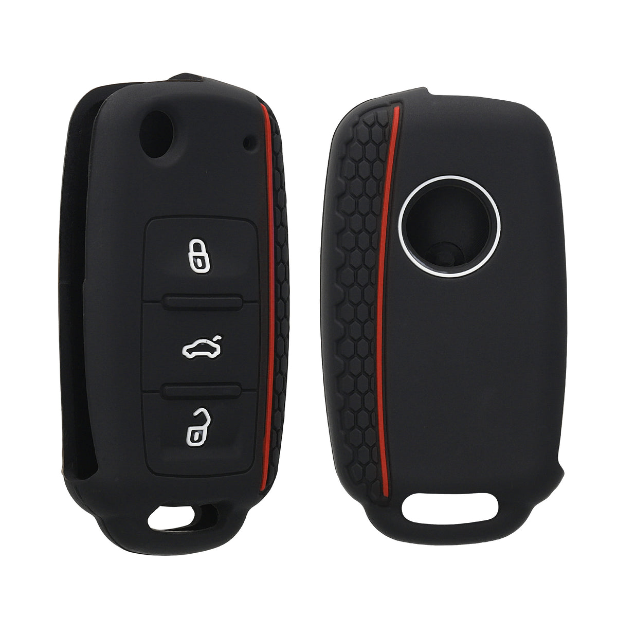 VW Skoda Seat 3-Button Silicone Car Key Cover Honeycomb