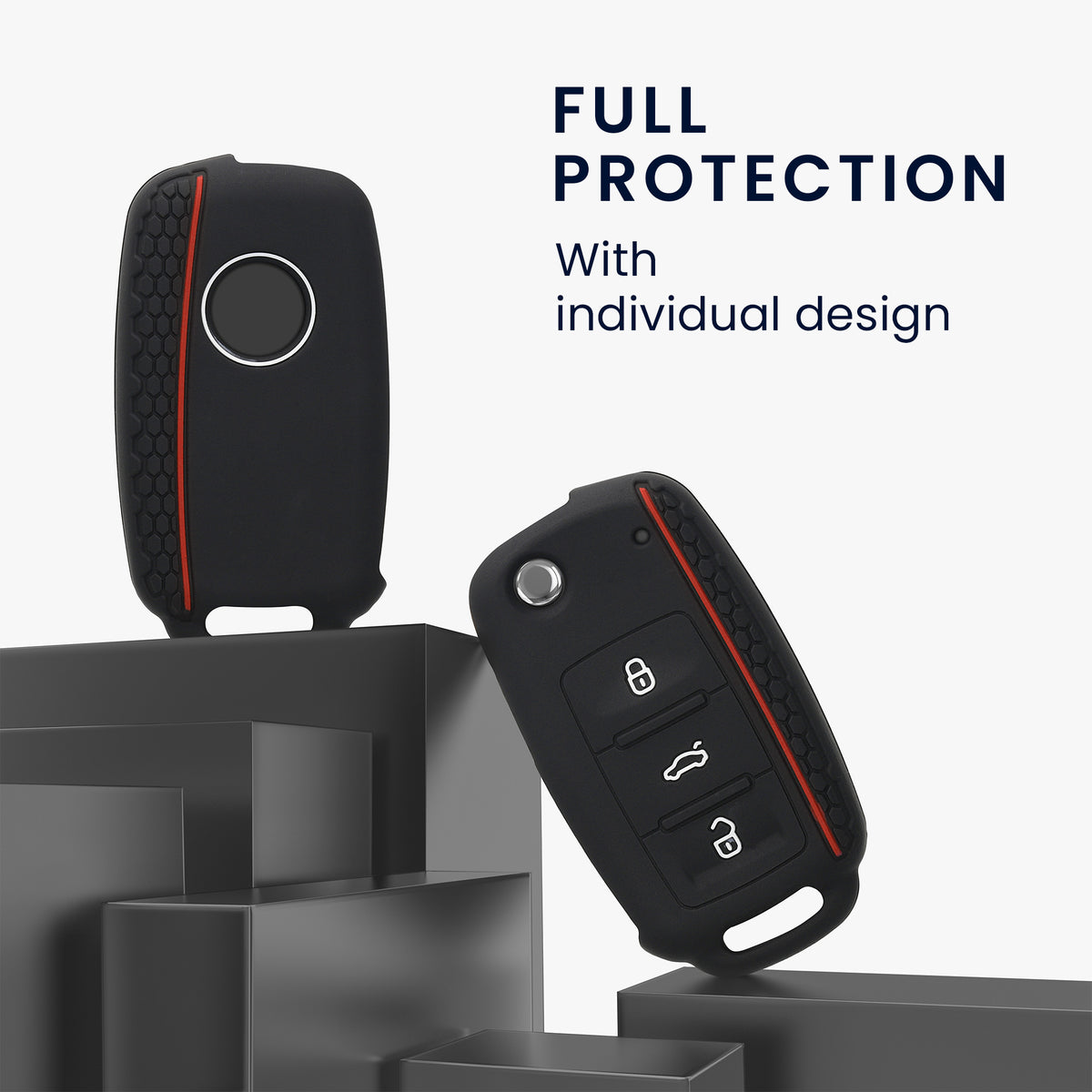 VW Skoda Seat 3-Button Silicone Car Key Cover Honeycomb