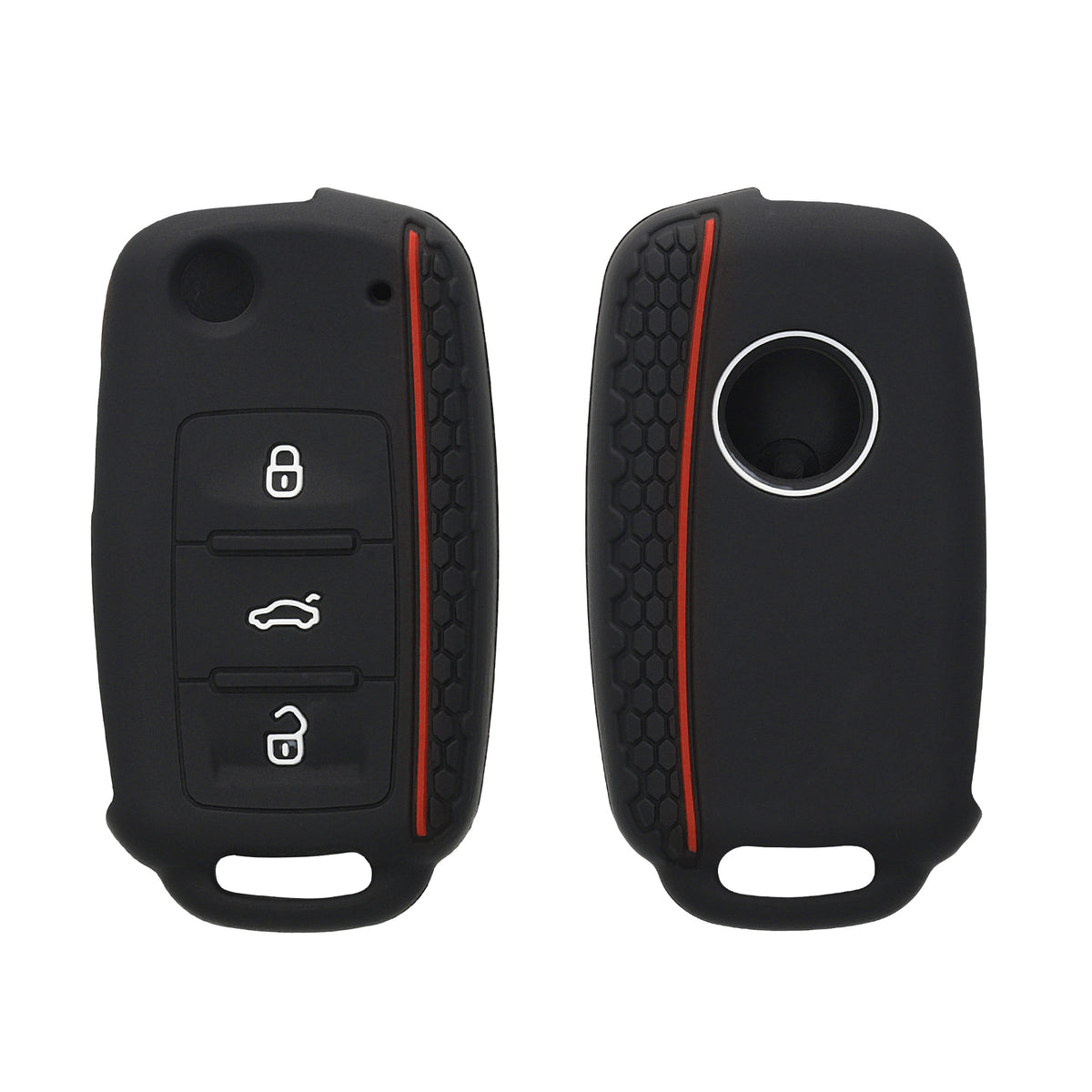 VW Skoda Seat 3-Button Silicone Car Key Cover Honeycomb