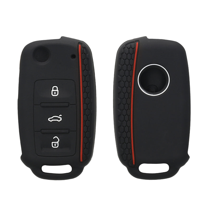 VW Skoda Seat 3-Button Silicone Car Key Cover Honeycomb