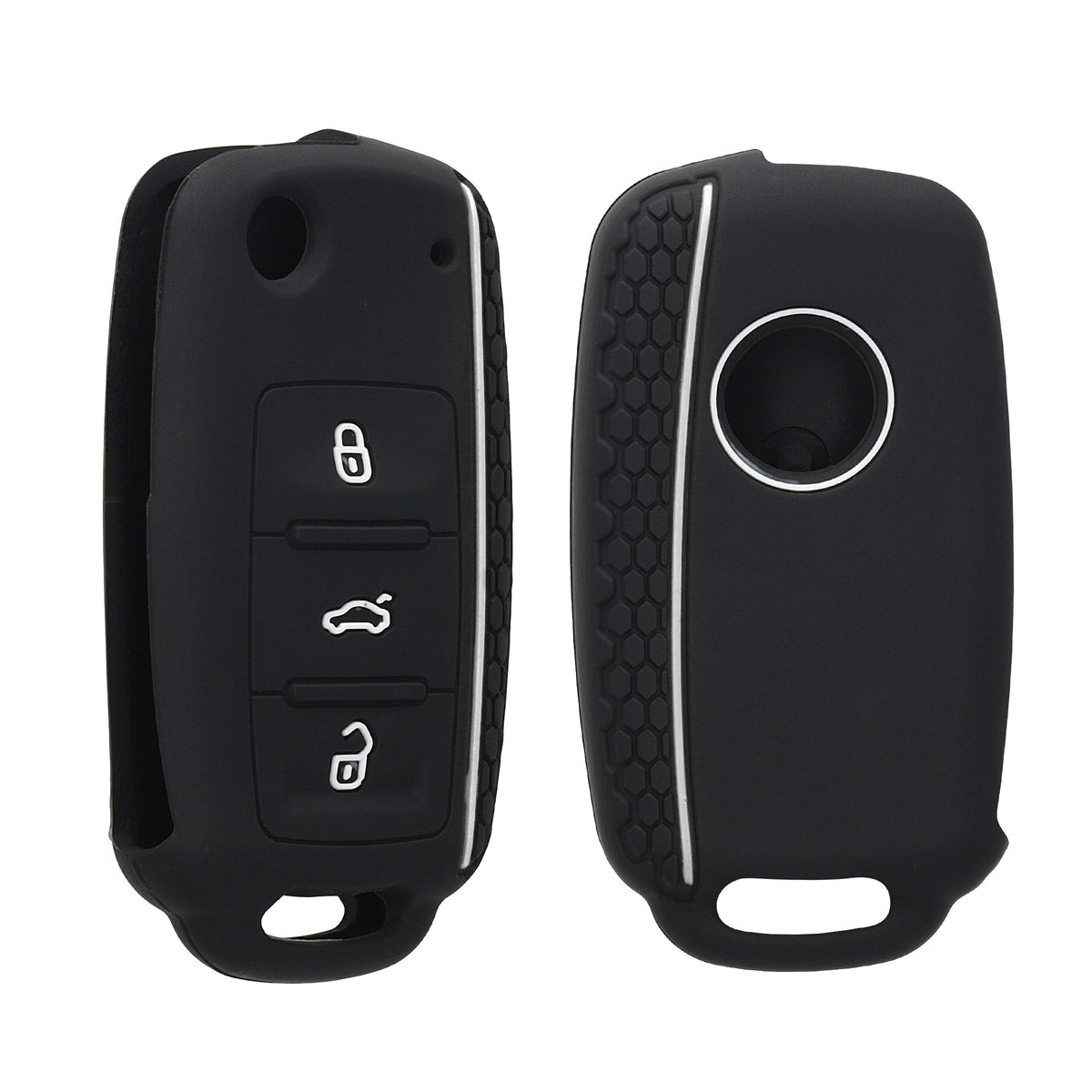 VW Skoda Seat 3-Button Silicone Car Key Cover Honeycomb