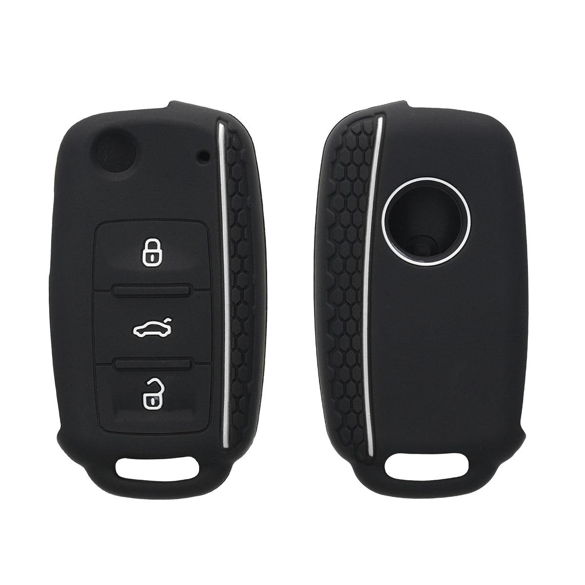 VW Skoda Seat 3-Button Silicone Car Key Cover Honeycomb